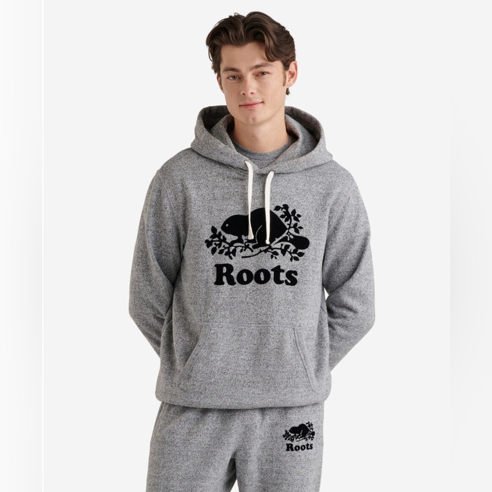 Roots Organic Original Kanga Hoodie Salt & Pepper Medium